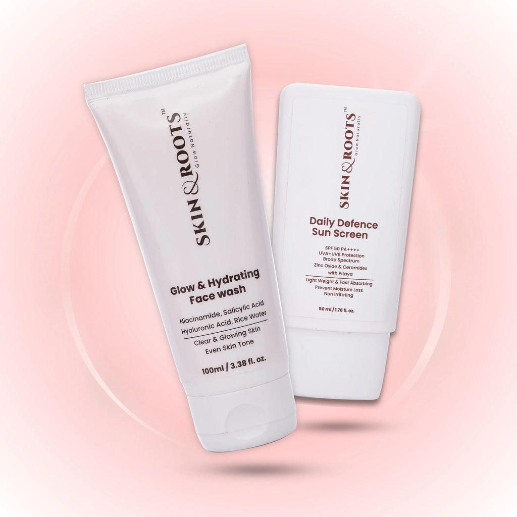 Summer Essential Duo : Glow & Hydrating Face Wash + Daily Defence Sunscreen | SPF 50 PA++++