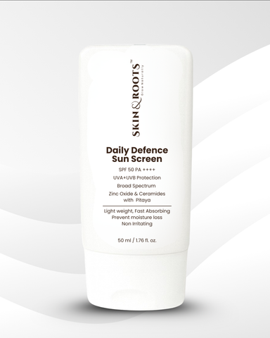 Daily Defence Sun Screen | Zinc Oxide & Ceramides | Light Weight & Fast Absorbing | SPF 50 PA++++