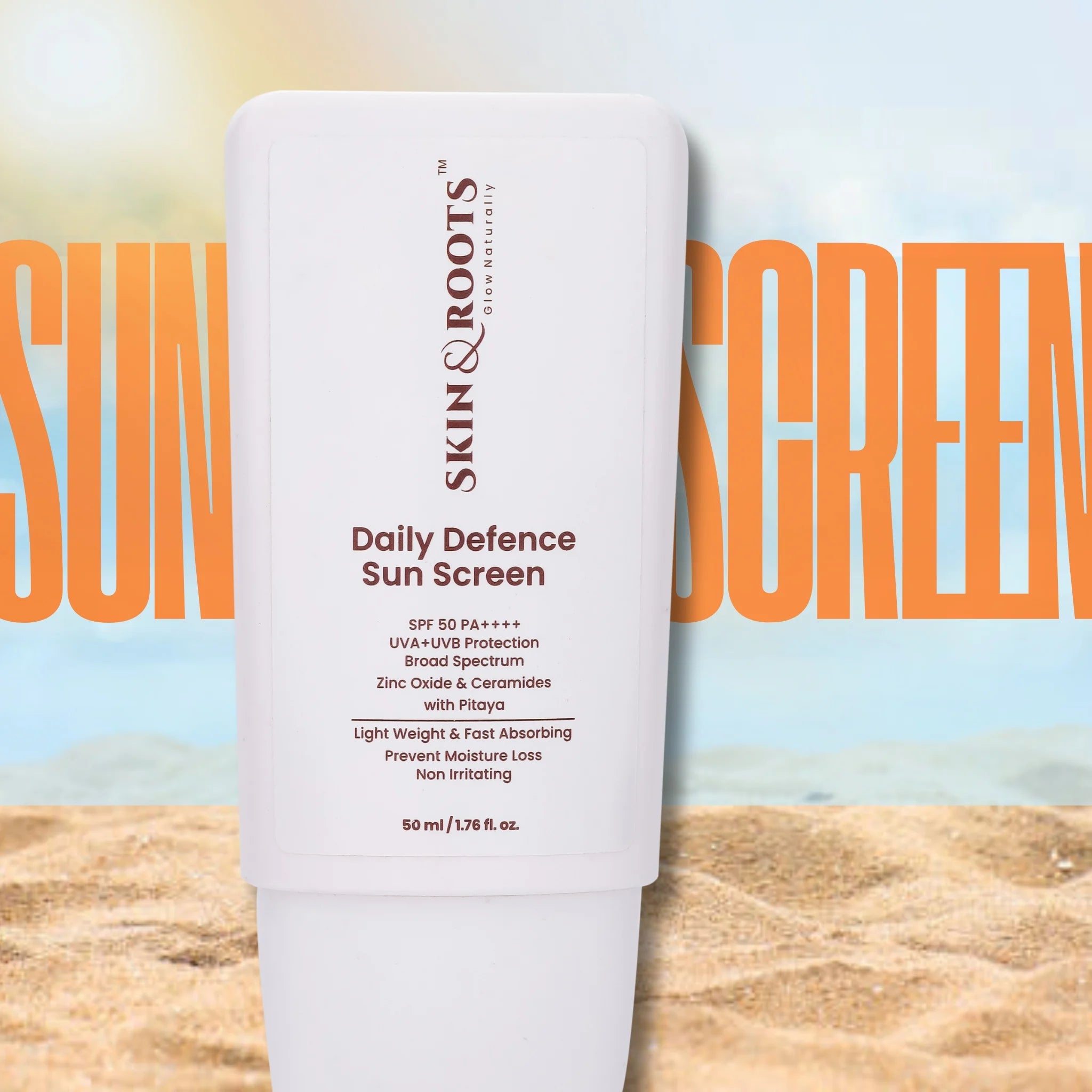 Daily Defence Sun Screen | Zinc Oxide & Ceramides | Light Weight & Fast Absorbing | SPF 50 PA++++
