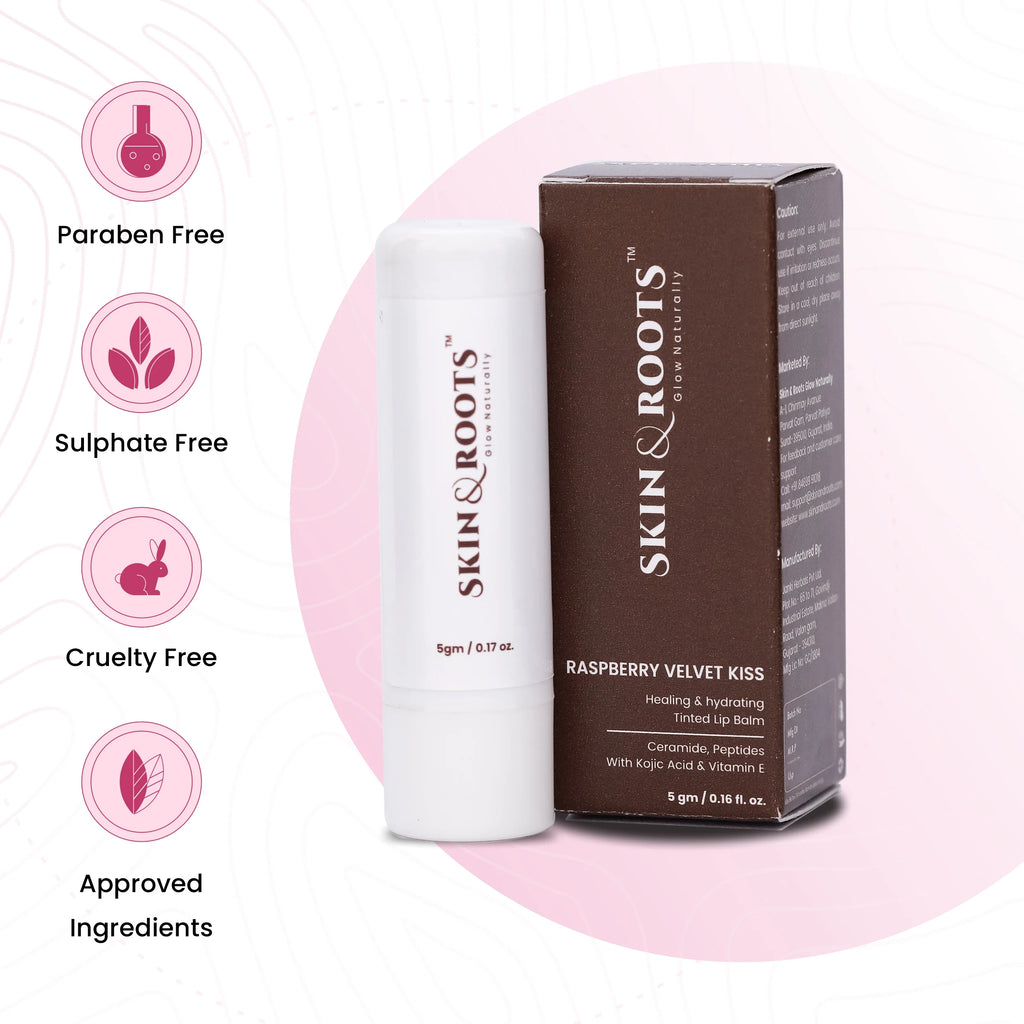Raspberry Velvet Kiss Tinted Lip Balm | Ceramide & Peptide | Healing & Hydrate Lips