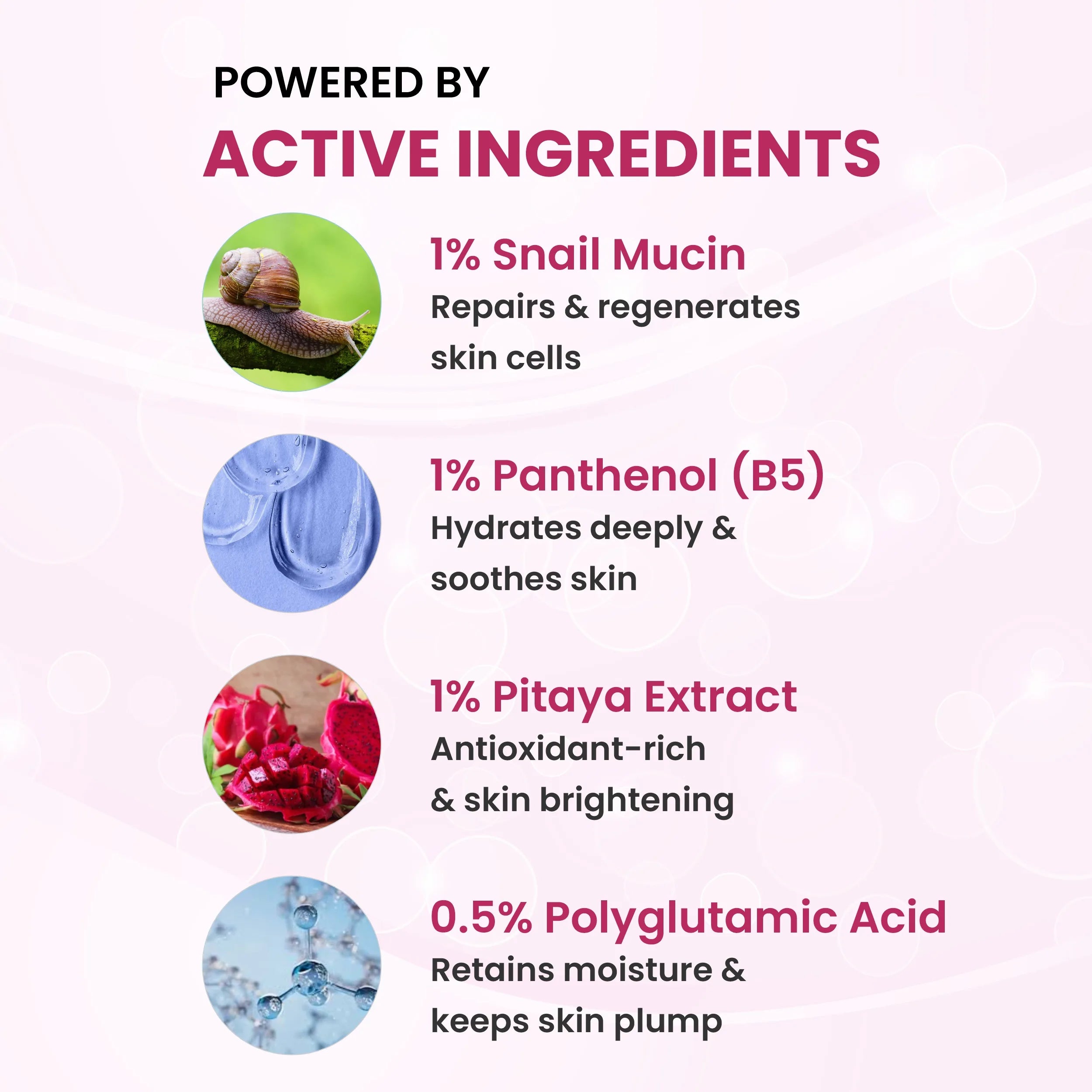 Snail Mucin Repair Moisturizer | Snail Mucin & Polyglutamic Acid | Lock Moisture 4x & Cell Repair