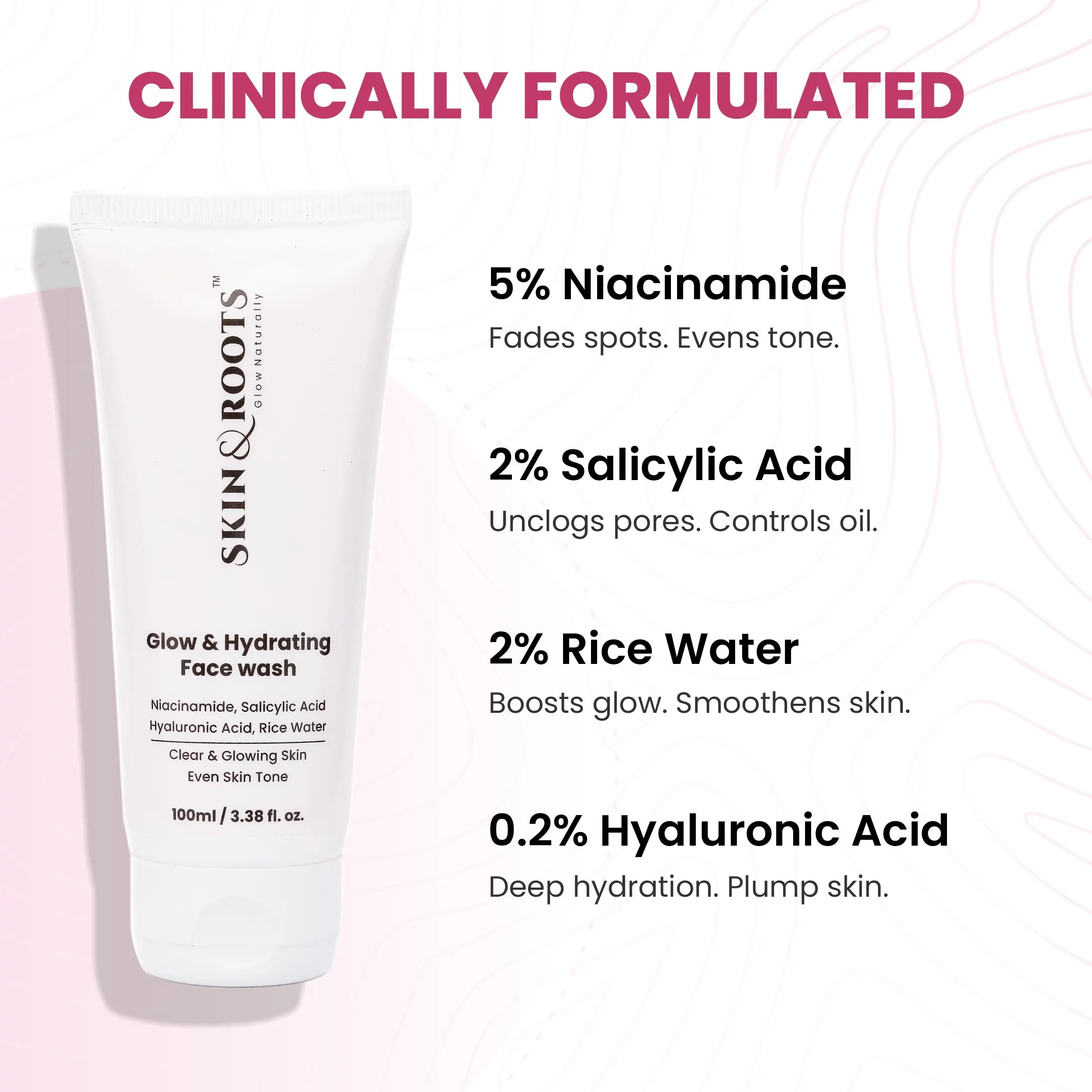 Glow & Hydrating Face Wash | 5% Niacinamide & 2% Salicylic Acid | Clear and Even Skin