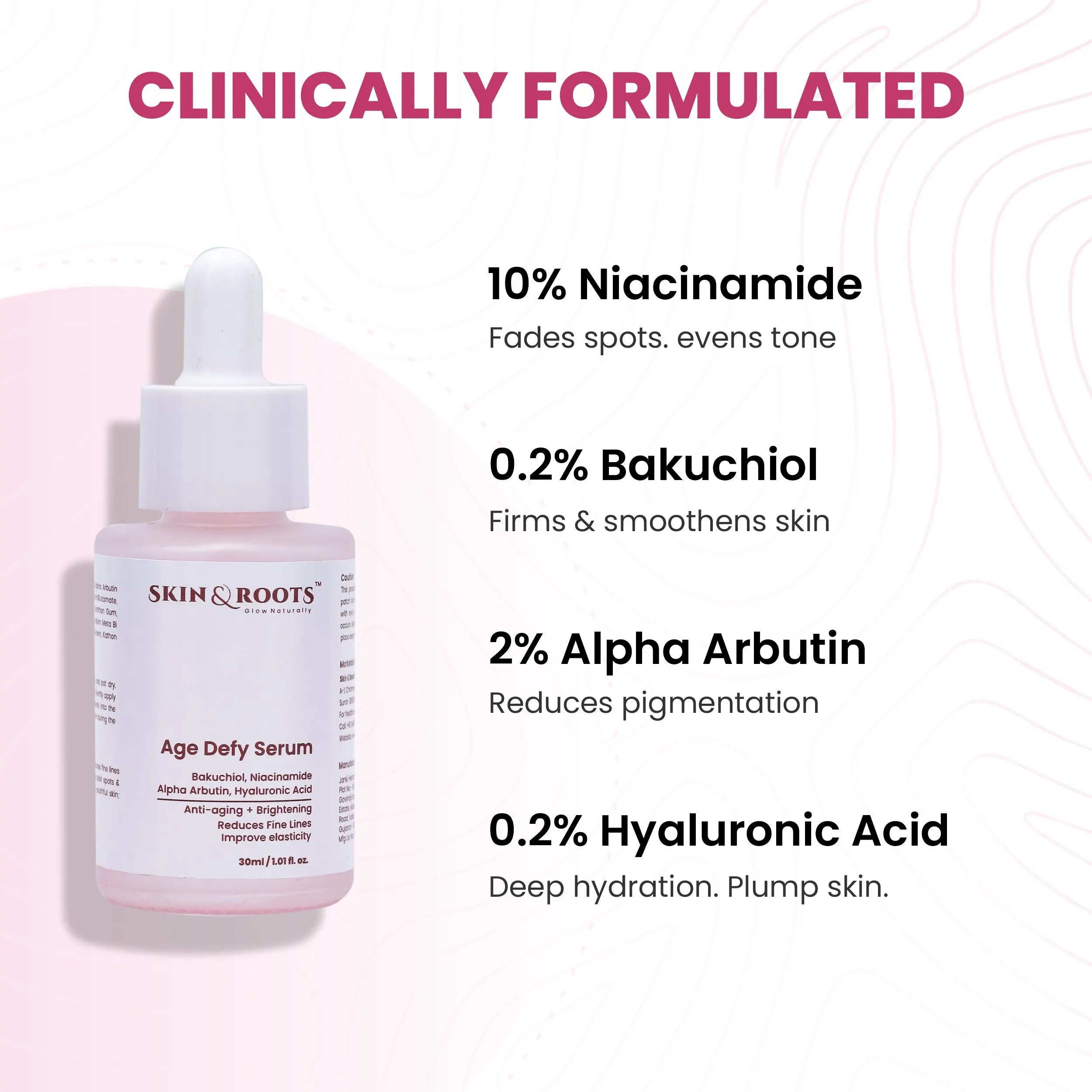 Age Defy Serum | 10% Niacinamide & 0.2% Bakuchiol | Anti-Aging & Brightening