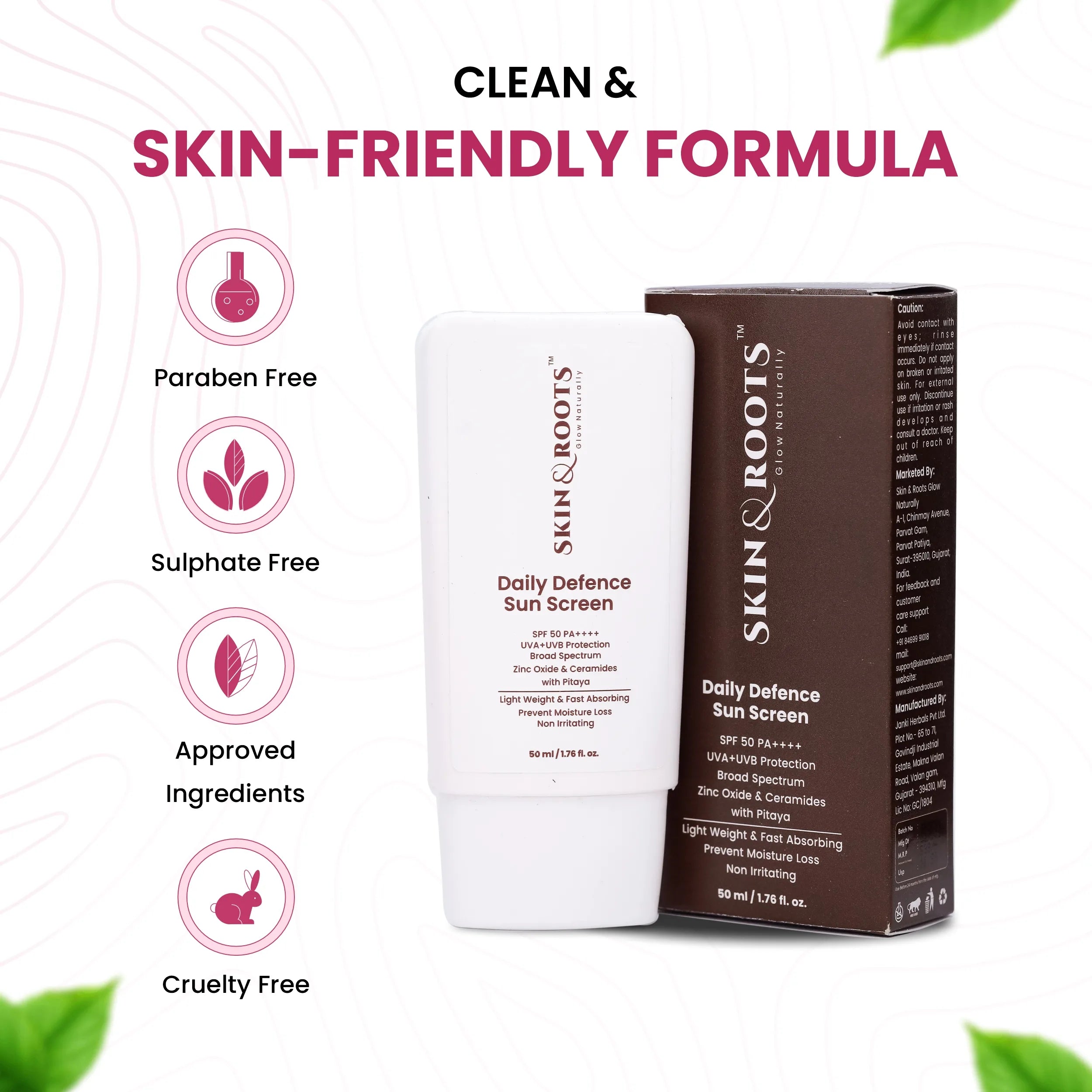 Daily Defence Sun Screen | Zinc Oxide & Ceramides | Light Weight & Fast Absorbing | SPF 50 PA++++