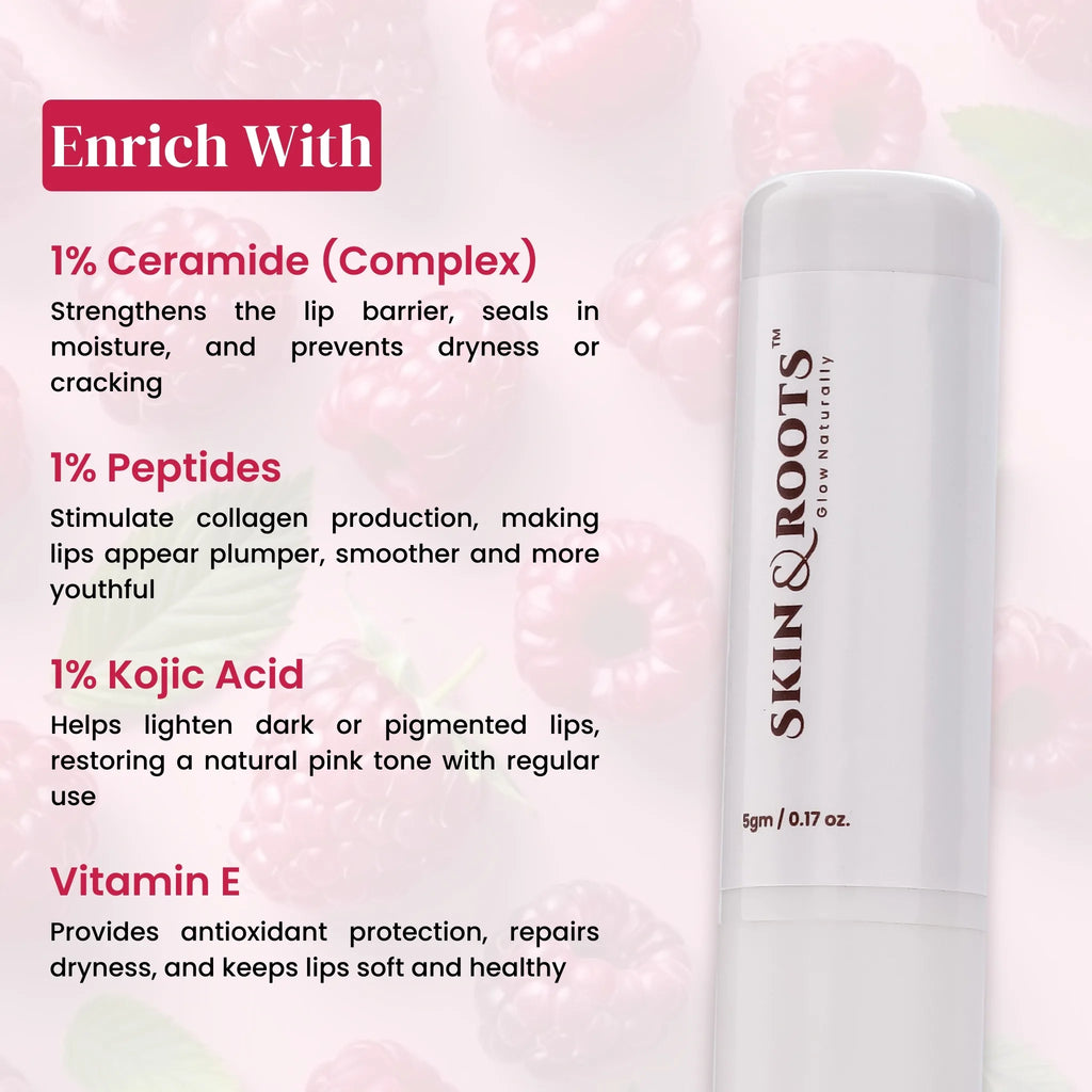 Raspberry Velvet Kiss Tinted Lip Balm | Ceramide & Peptide | Healing & Hydrate Lips